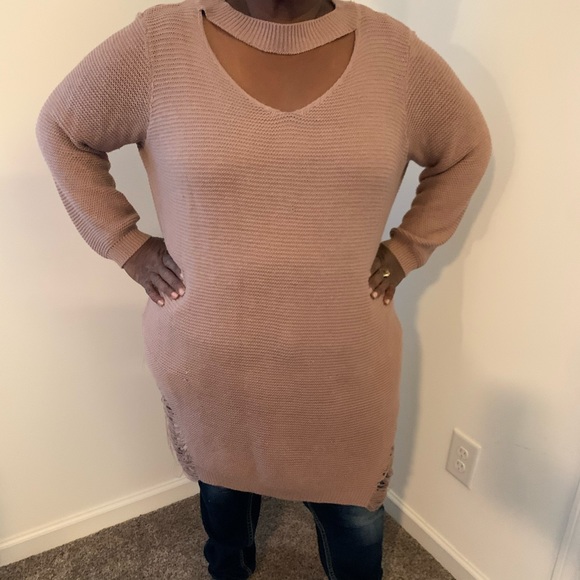 Say What? Tops - Mauve Sweater tunic